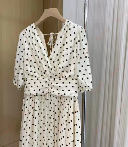 hottest beige polka dot dresses